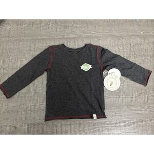 Burt's bees baby 100% cotton long sleeved gray shirt 18 months‎ Raglan Sleeve